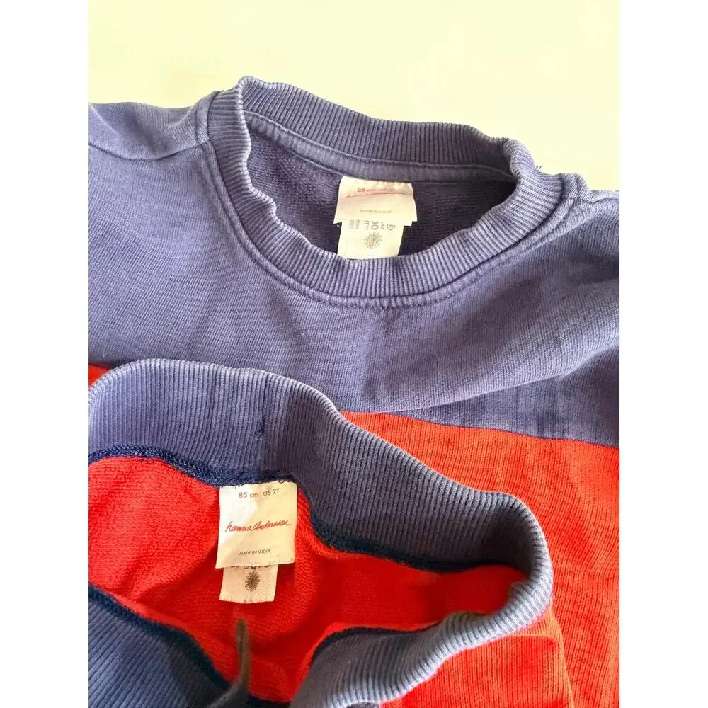 Hanna Andersson Baby Colorblock French Terry Sweats Set 85 2T - Picture 5 of 6
